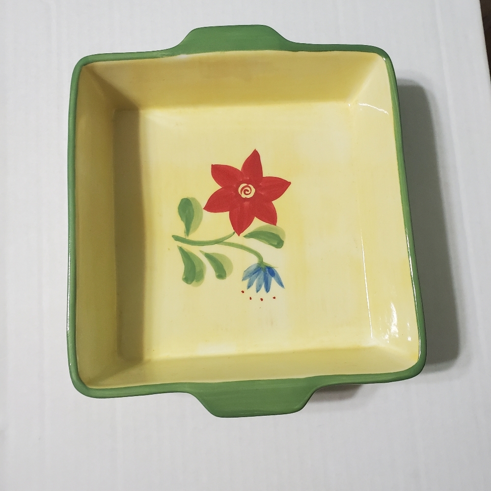 Pfaltzgraff NAPOLI Square Baking Dish Floral Hand - Picture 7 of 12